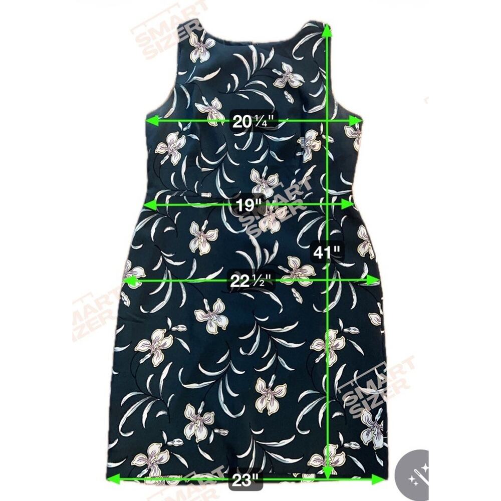 Ann Taylor Navy Blue Floral Dress Size 16 Sleeveless Lined Cocktail Reception - Picture 7 of 7